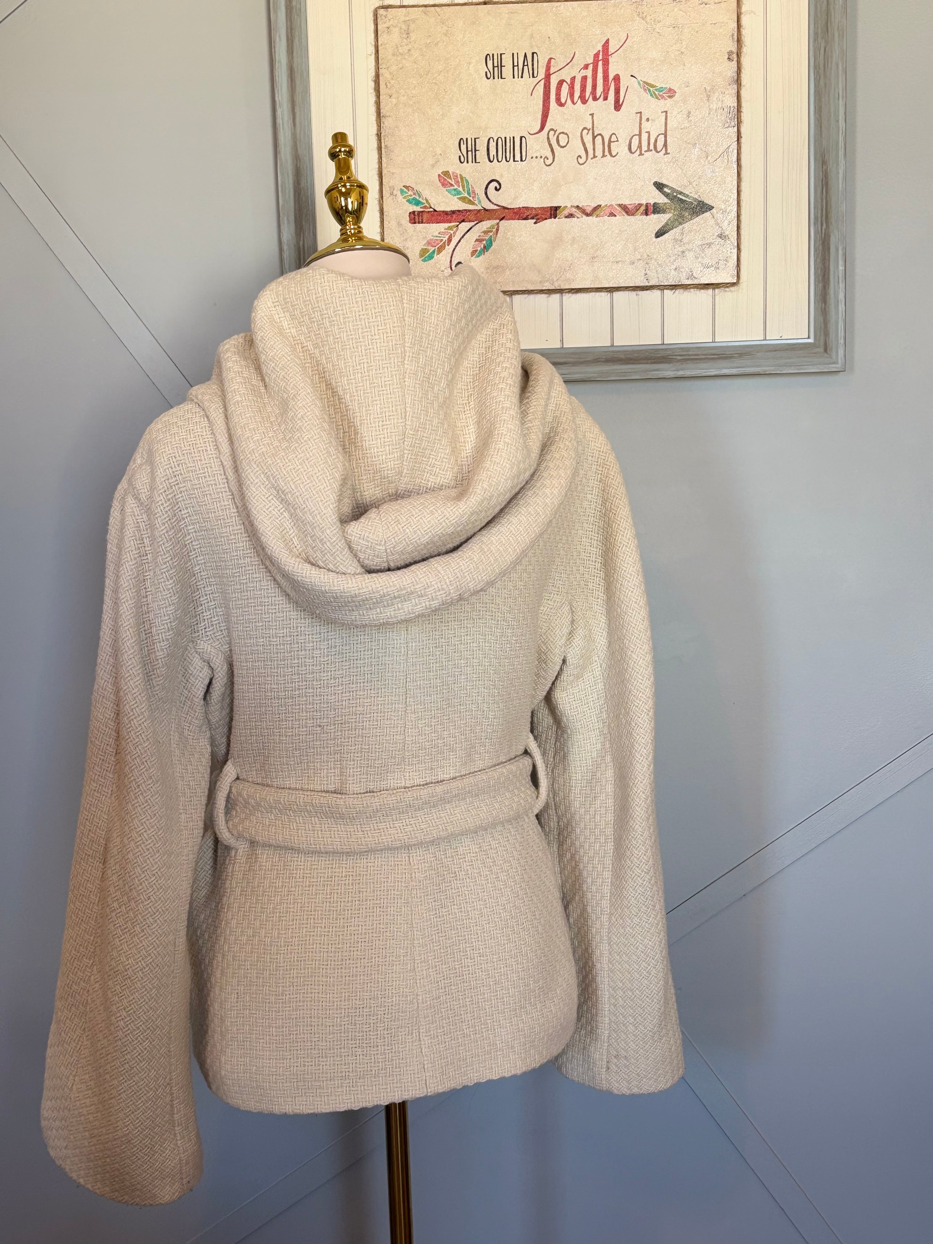BCBG wool coat with pearl buttons