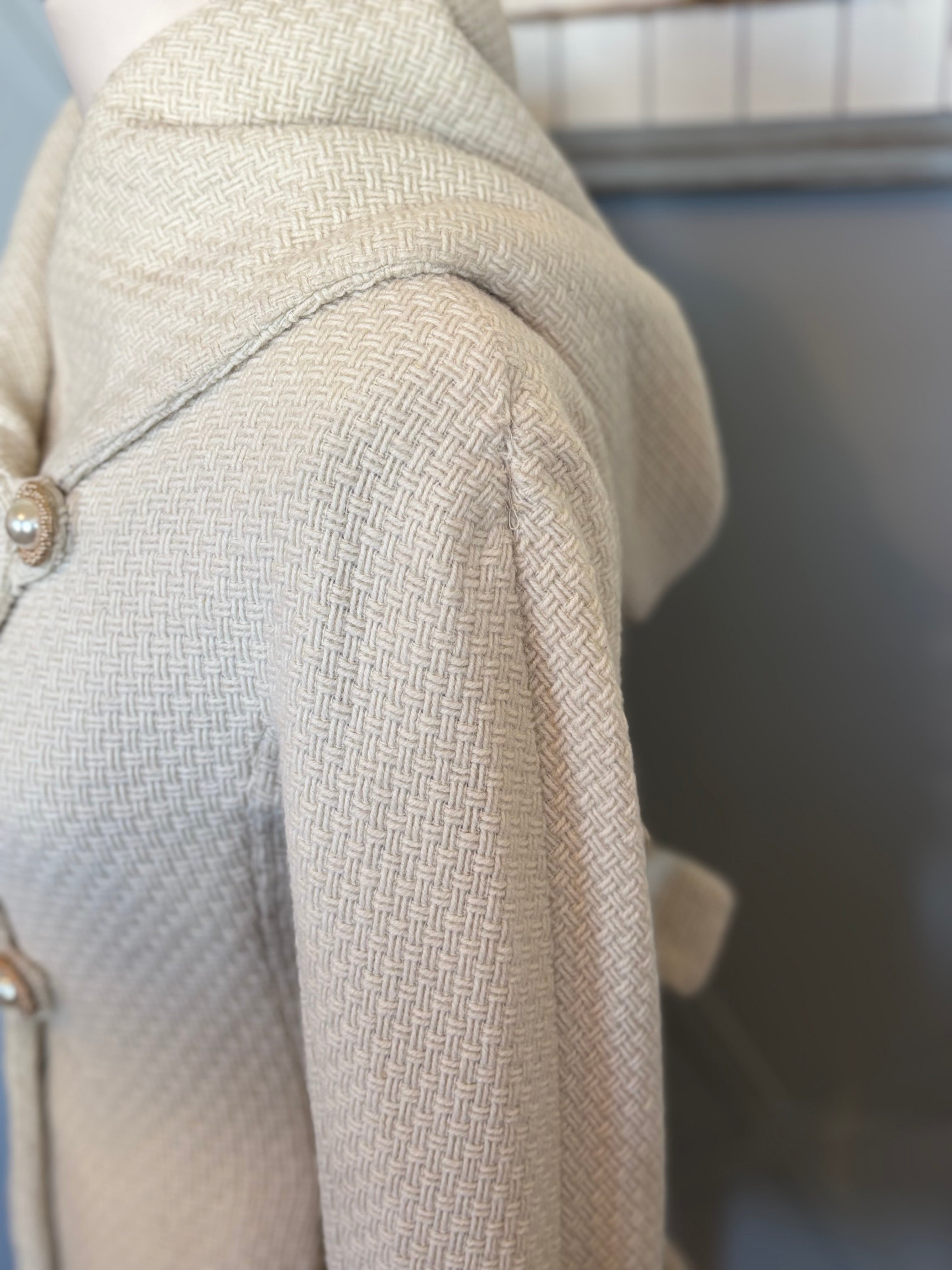 BCBG wool coat with pearl buttons